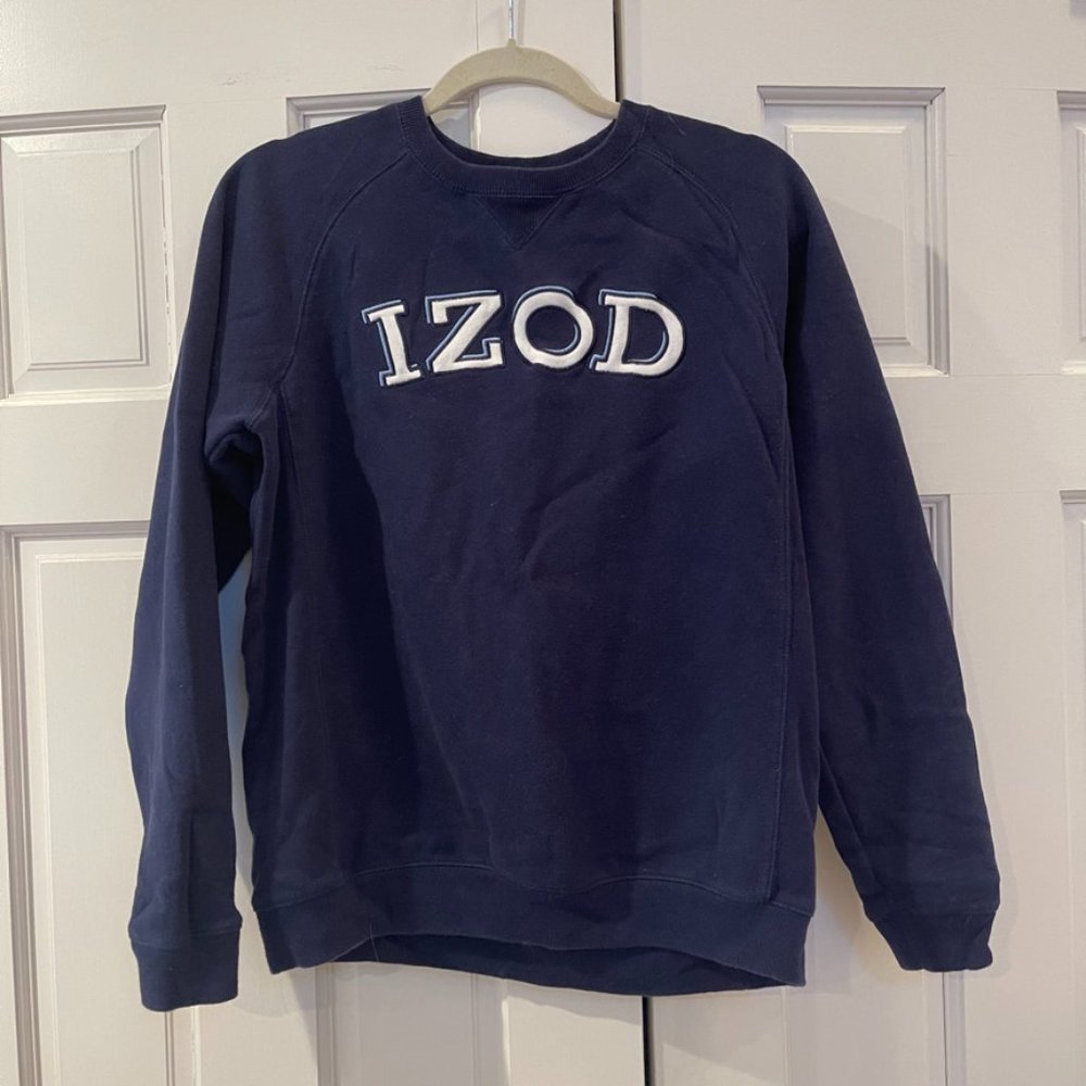 IZOD Vintage Navy Blue Crew Neck Sweatshirt